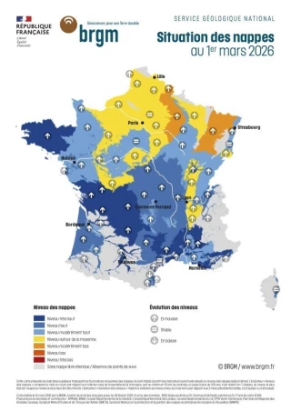 Recharge record des nappes phréatiques en février