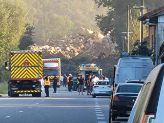 Éboulement rocheux sur la RD 1532 à La Rivière