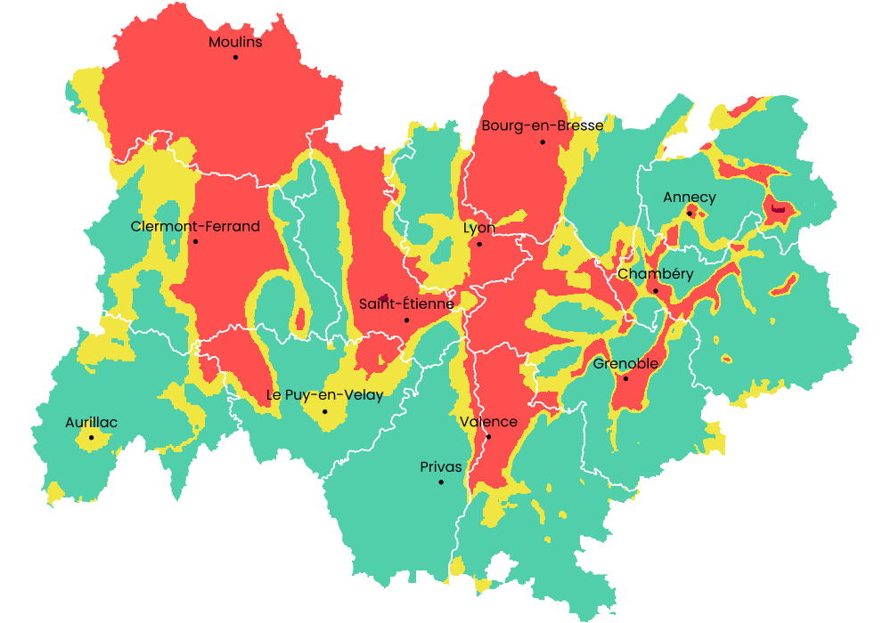 Mauvaise qualité dans la région Auvergne-Rhône-Alpes