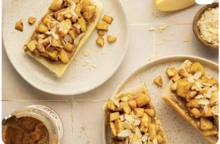 Goûter - Tartine pommes amandes