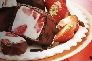 Recette - Rochers glacés aux fraises